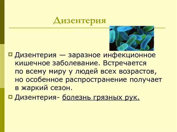 Рекомендации по лечению и профилактике дизентерии: