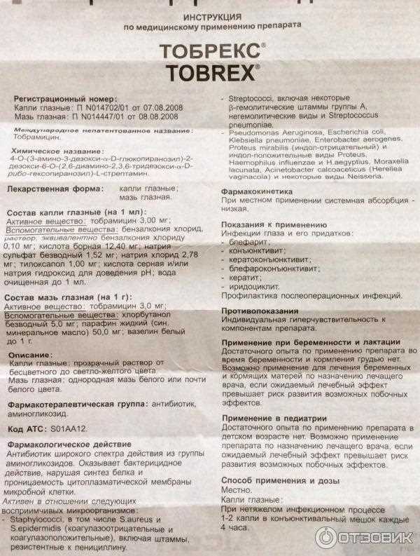 Глазные капли Тобрекс