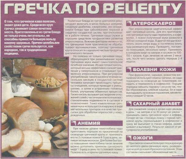 Действие гречки на организм