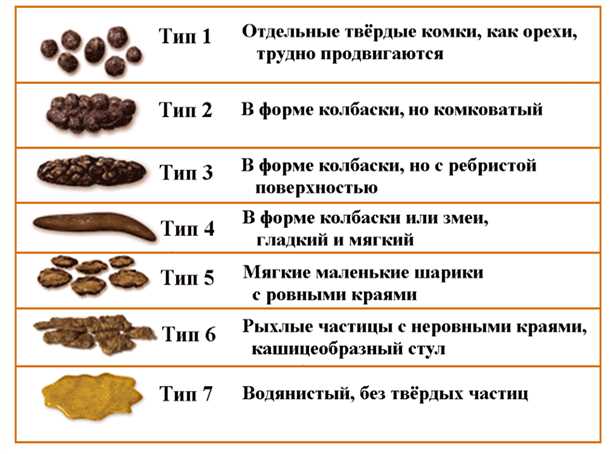 Основные типы консистенции кала