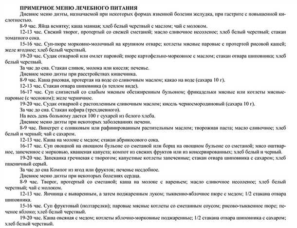 Диета № 1