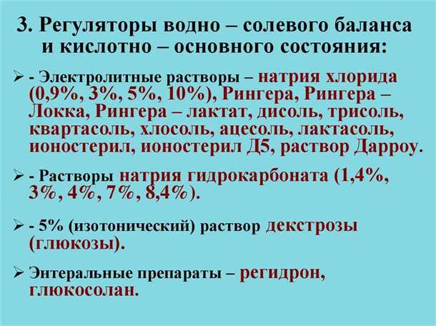Нарушение баланса воды и электролитов