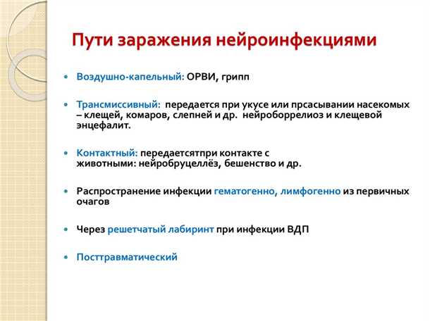 Виды инфекций центральной нервной системы и их клинические проявления
