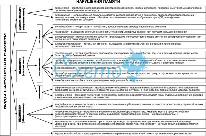 Особенности памяти при шизофрении