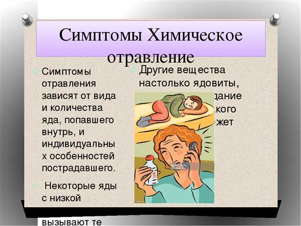 Основные признаки отравления