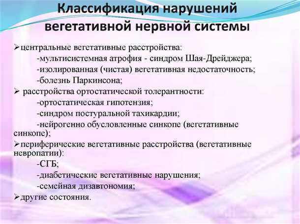 Неврологические проявления при дисфункции вегетативной нервной системы.