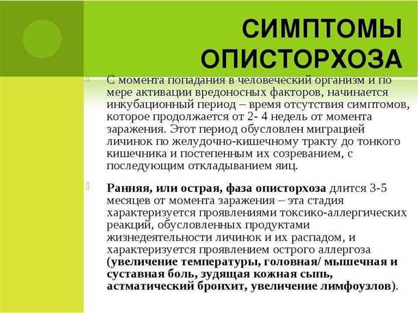 Описторхоз у взрослых: симптомы и лечение