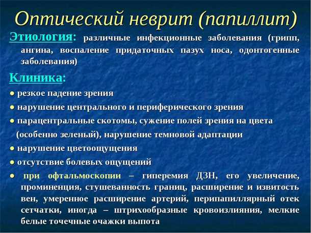Оптический неврит.