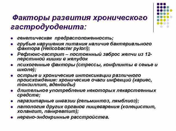 Профилактика рецидивов хронического гастродуоденита